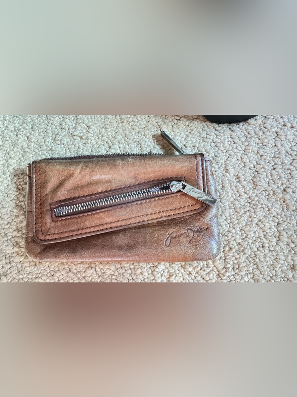 Junior Drake Tan Distressed Leather Shoulder Bag
